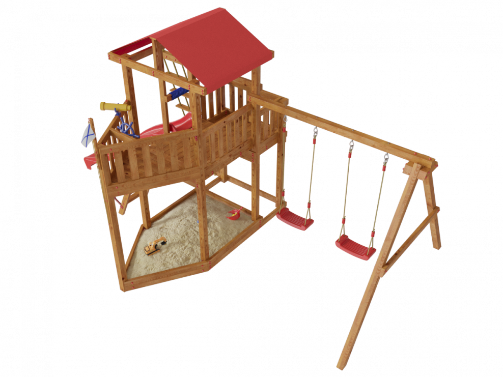 Детская игровая деревянная площадка-корабль Каравелла