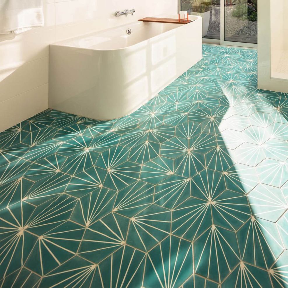 Бирюзовая плитка на пол