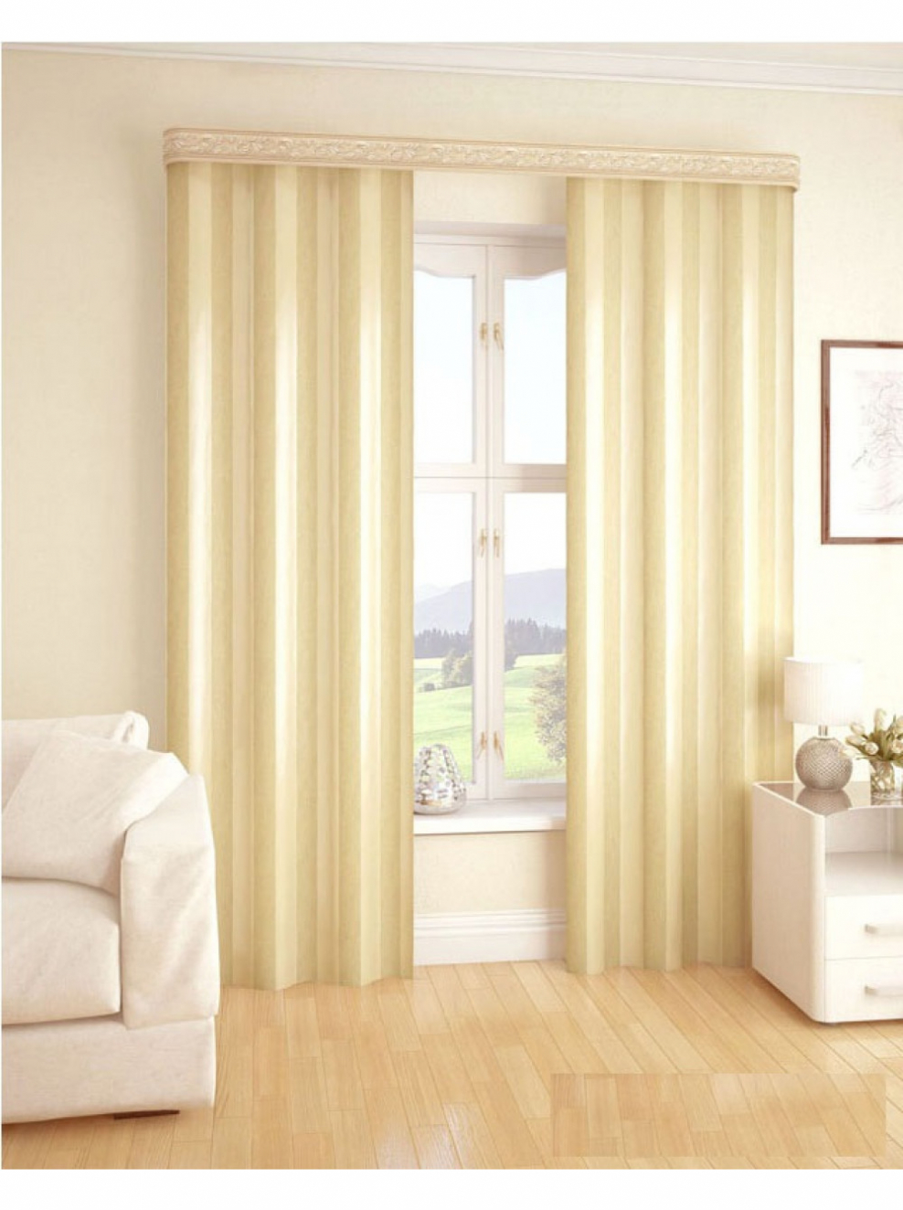 Штора портьерная жаккард 200х260см j 702-03 светло-бежевый