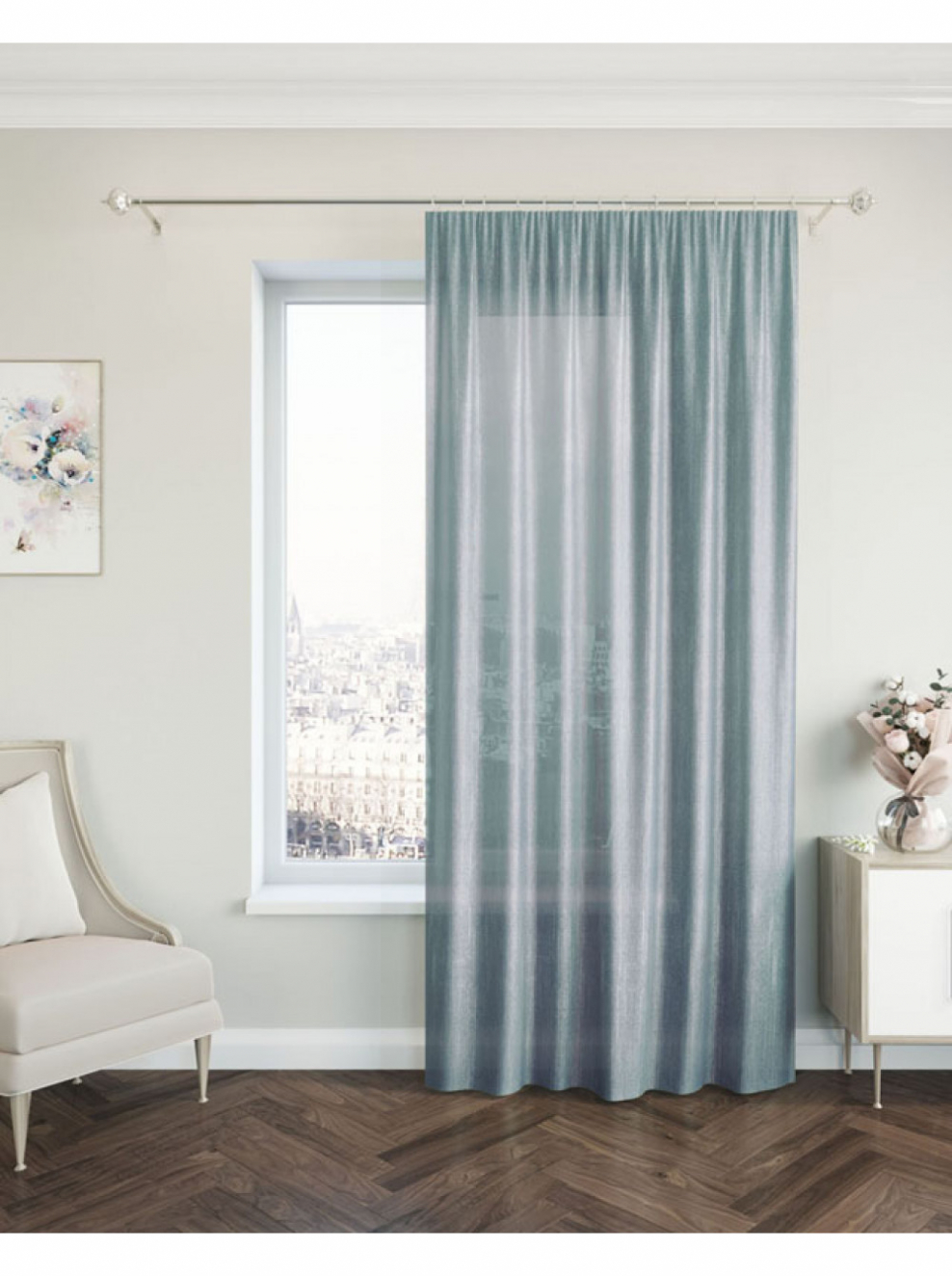 Портьерная штора Arco Doro жаккард, бежевый, 200х260