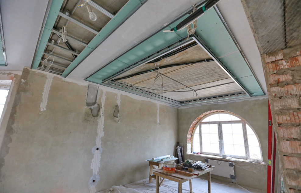 Обшивка потолка гипсокартоном