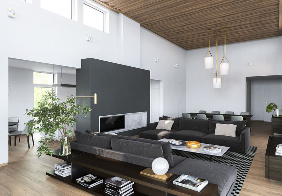 Современный серый интерьер