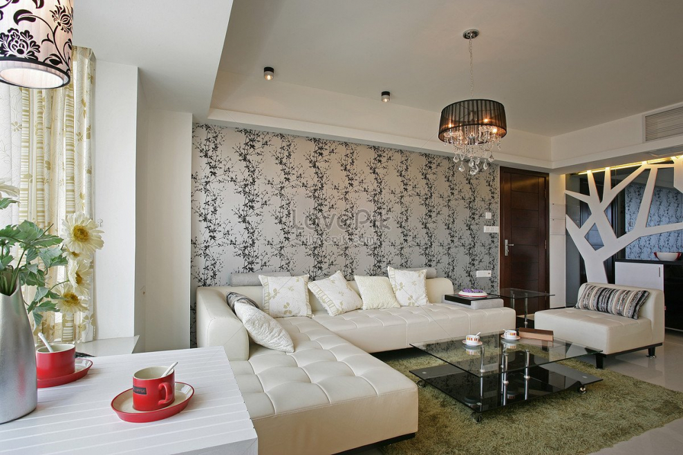 Комбинирование обоев в гостиной реальные