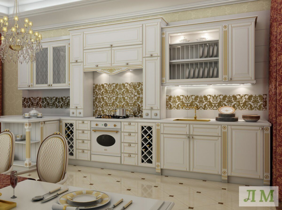 Мебель для ванной «ASB-Woodline» Верона 85 бежевая с патиной золото