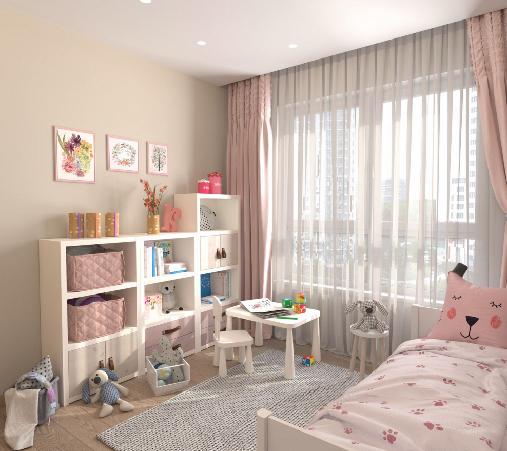 Интерьер детской комнаты в зеленых тонах