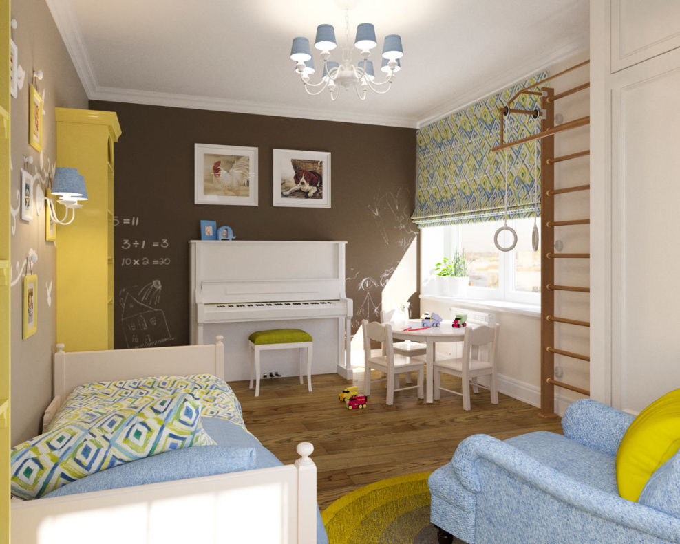 Интерьер детской комнаты в пастельных тонах