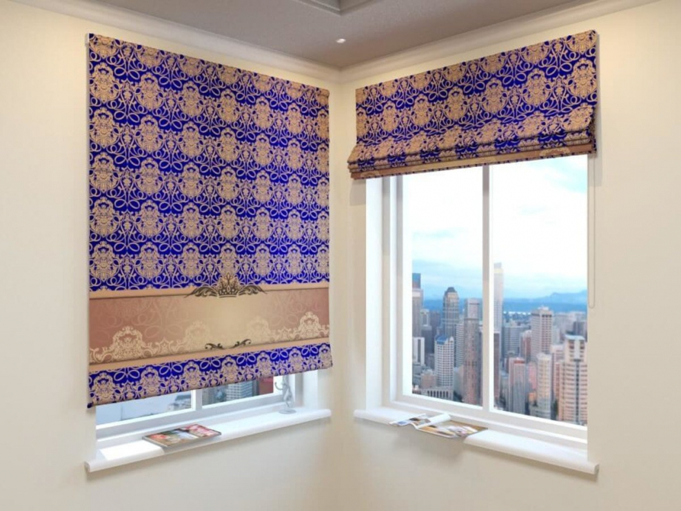 Римская штора с занавеской