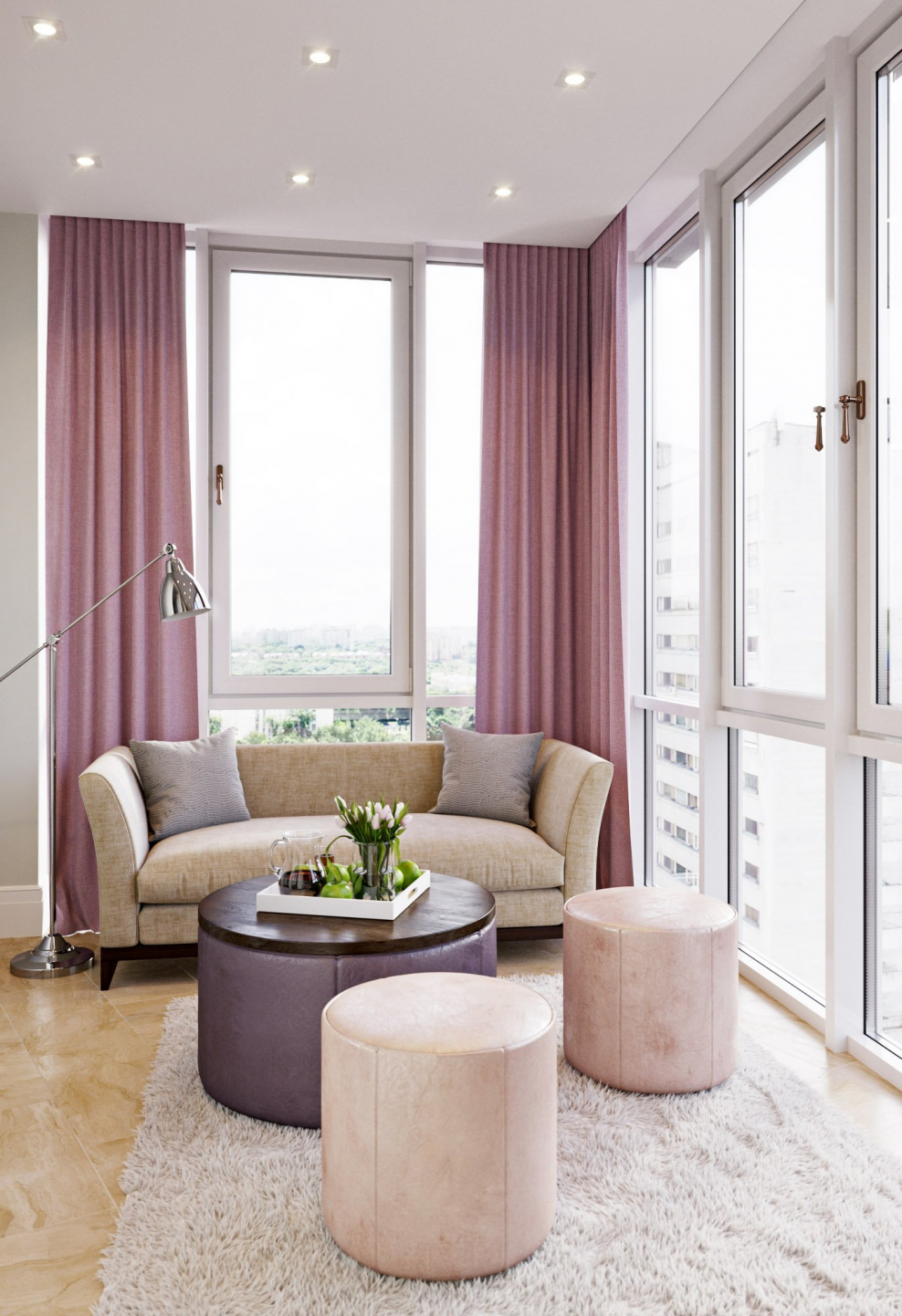 Гостиная с эркером