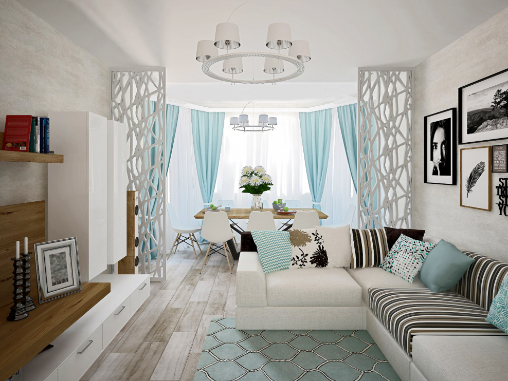 Зонирование комнаты с эркером