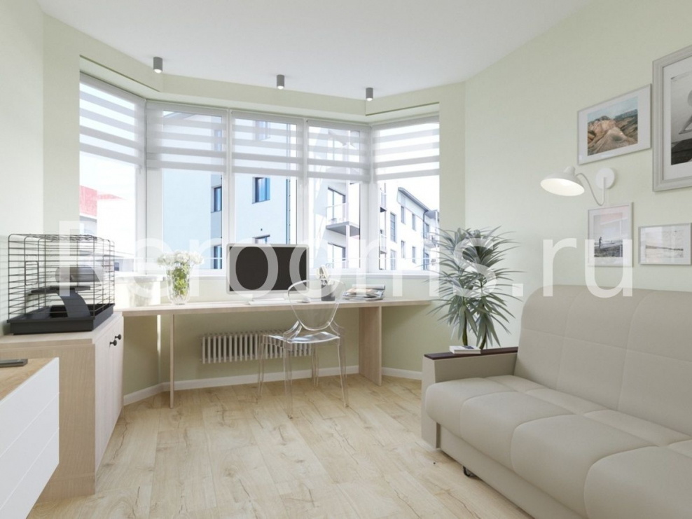 Дизайн однушки с эркером 36 м2