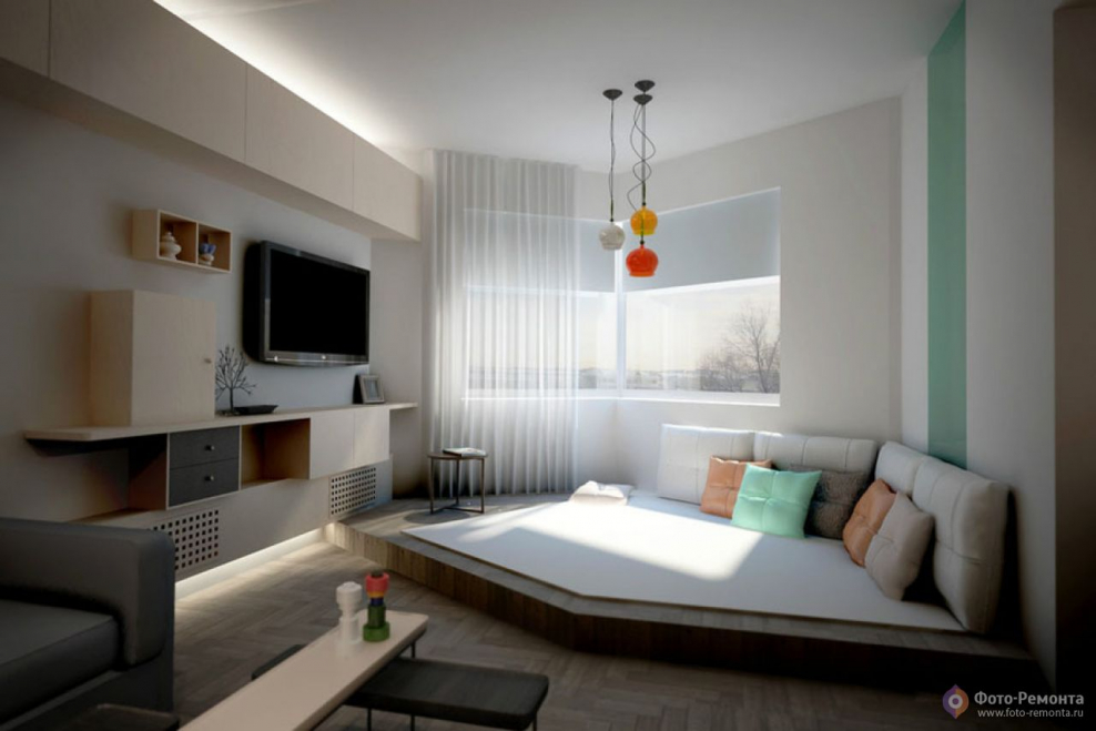 Интерьер пятиугольной комнаты