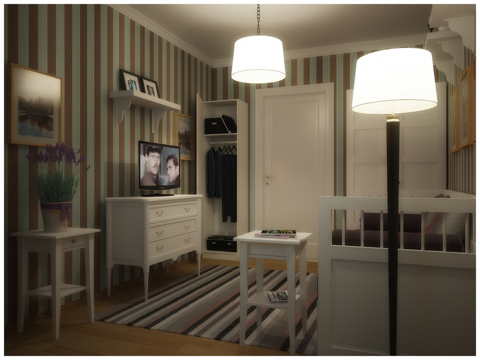 Гостиная спальня в стиле икеа