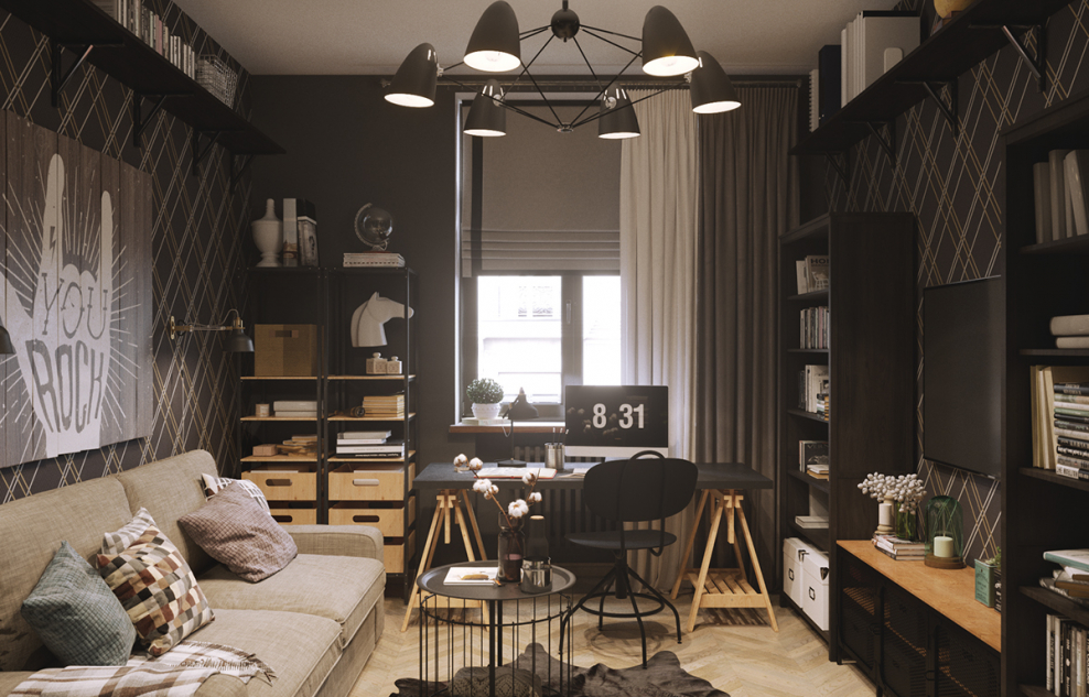 Икеа лофт гостиная