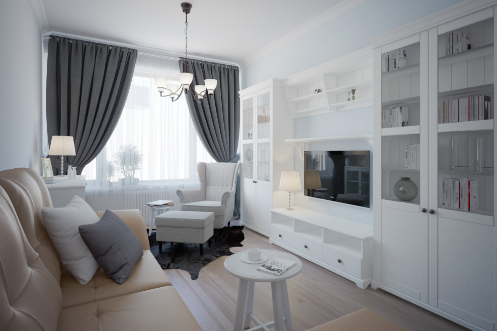 Гостиная в стиле икеа реальные