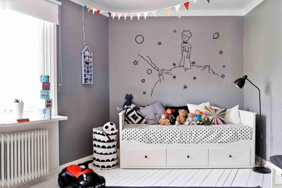 Детская кровать икеа серая