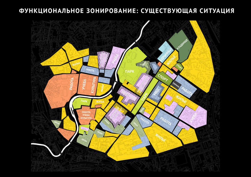 Схема функционального зонирования территории лесопарка