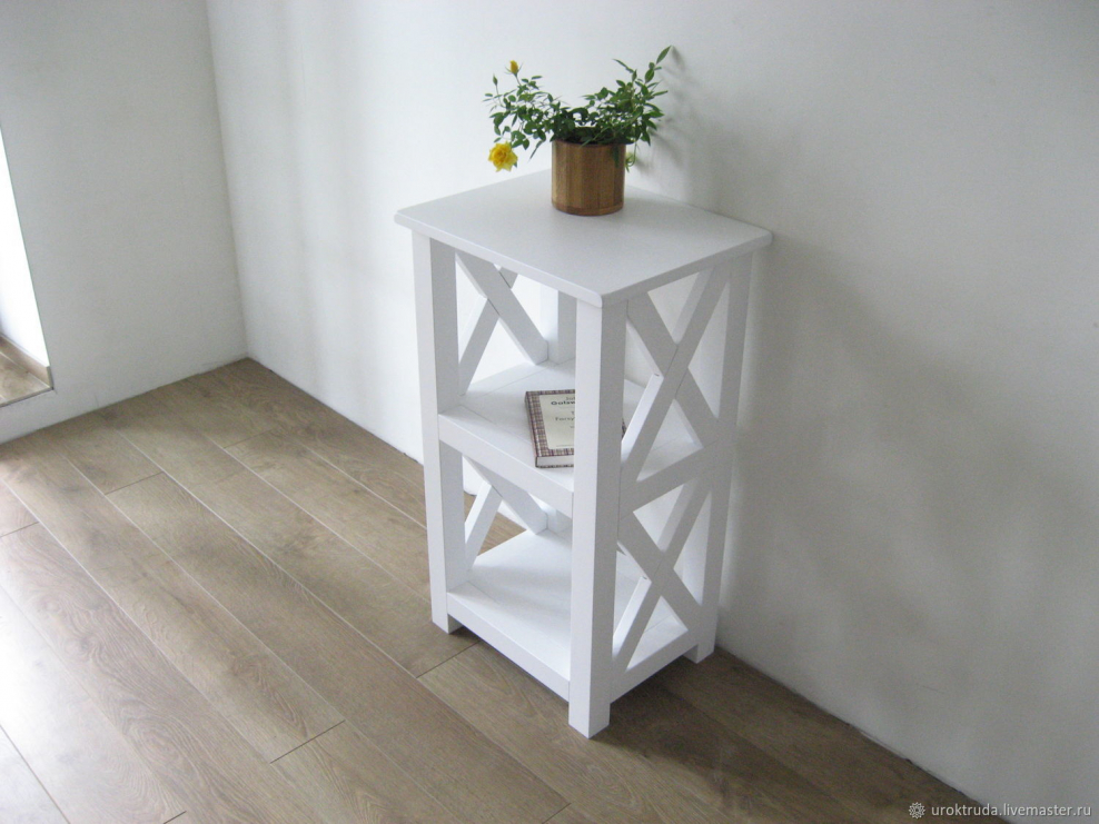 Этажерка белая деревянная