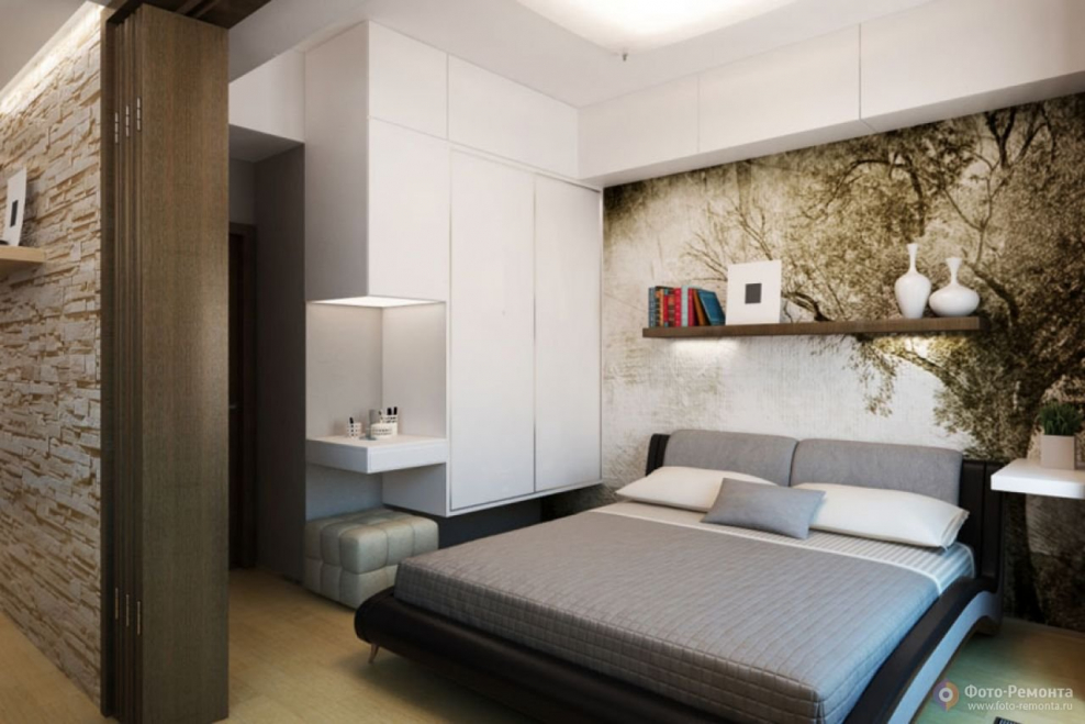 Двухкомнатная хрущевка спальня