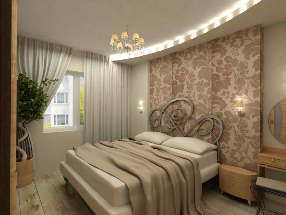 Интерьер спальни в обычной двушке