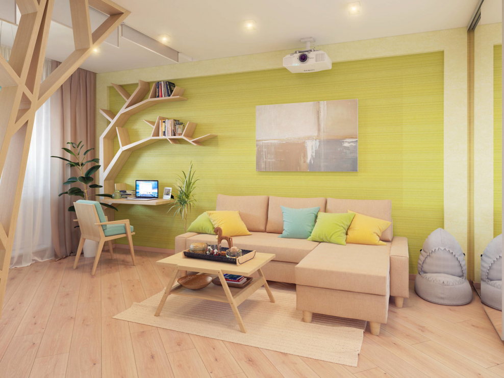 Гостиная в экостиле