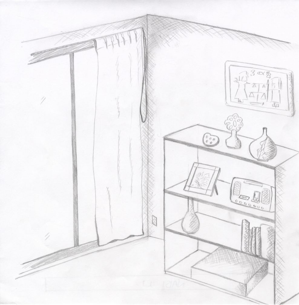 Эскиз интерьера комнаты