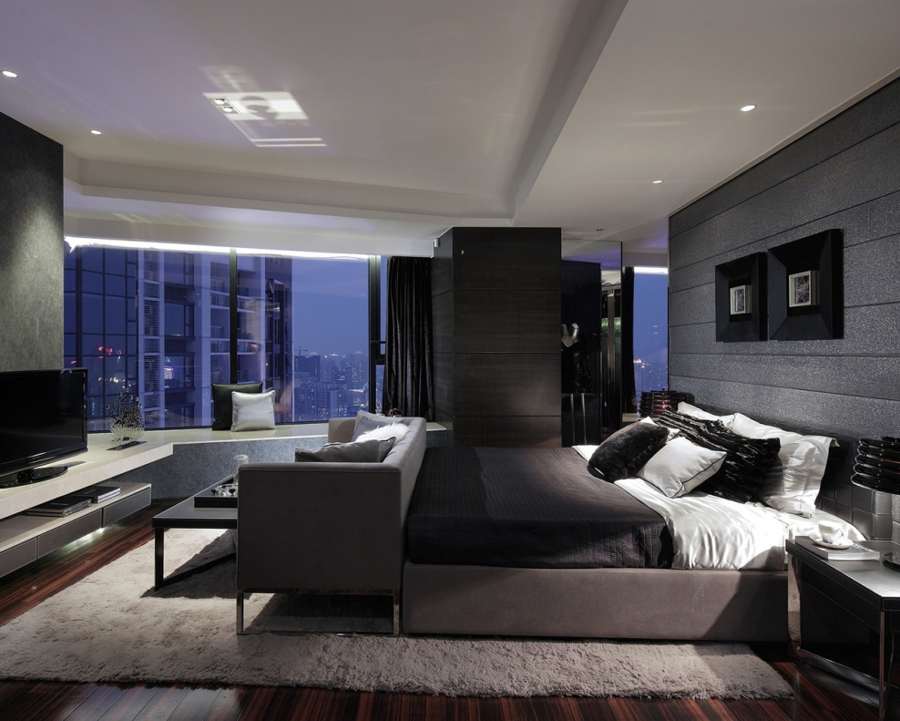 Красивая комната в тёмных тонах