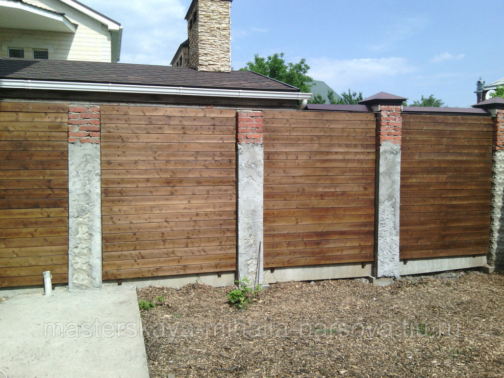 Забор деревянный горизонтальный
