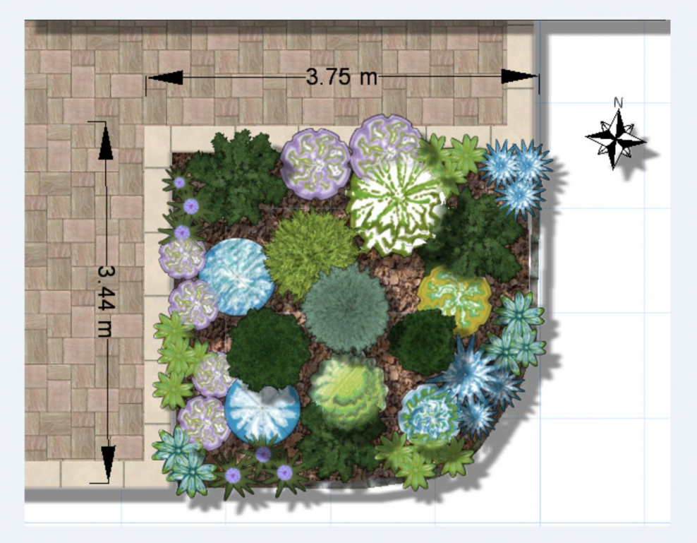 План цветника вид сверху