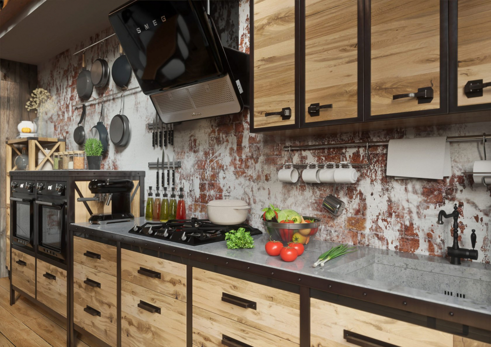 Кухня лофт 2400х1600