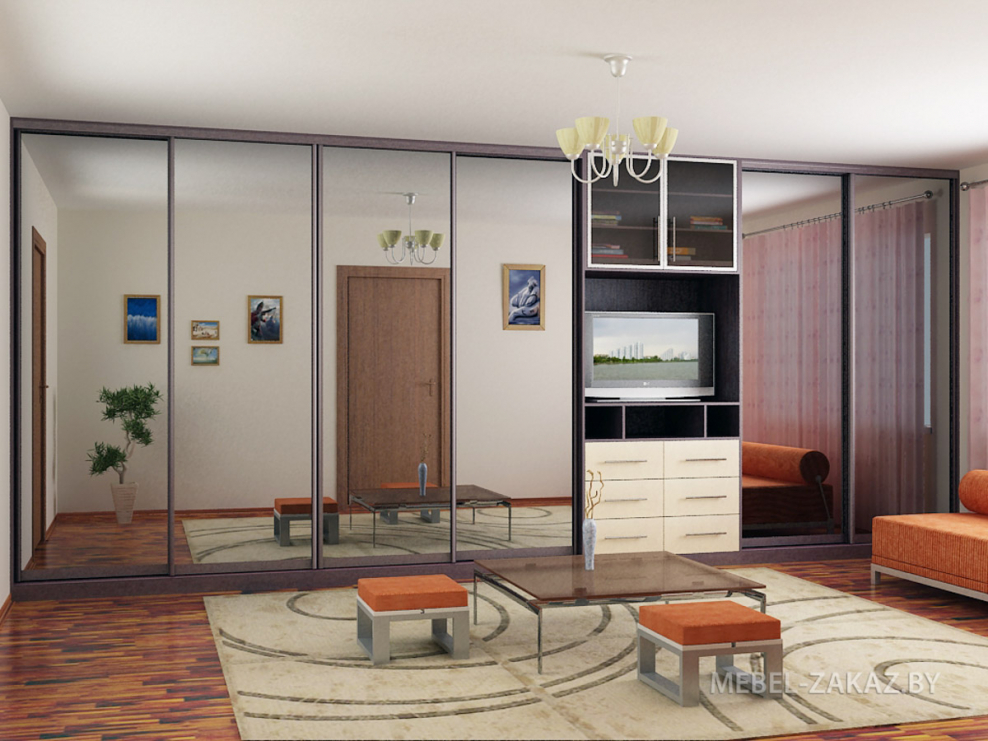 Встроенные шкафы в гостиной