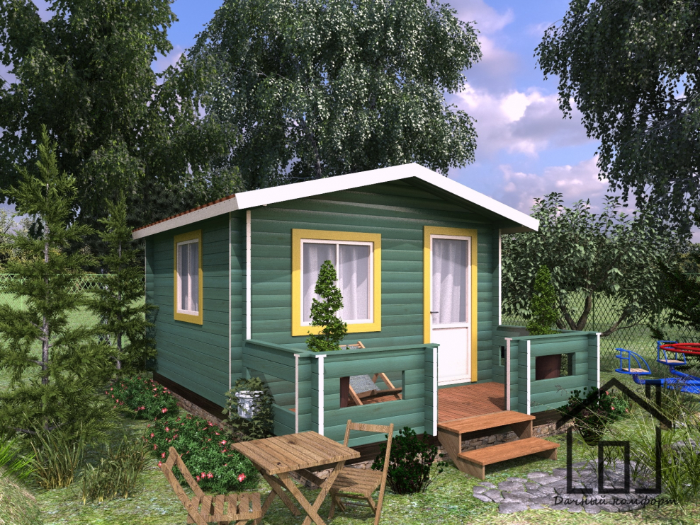 Летний дом 4х5 из бруса 45