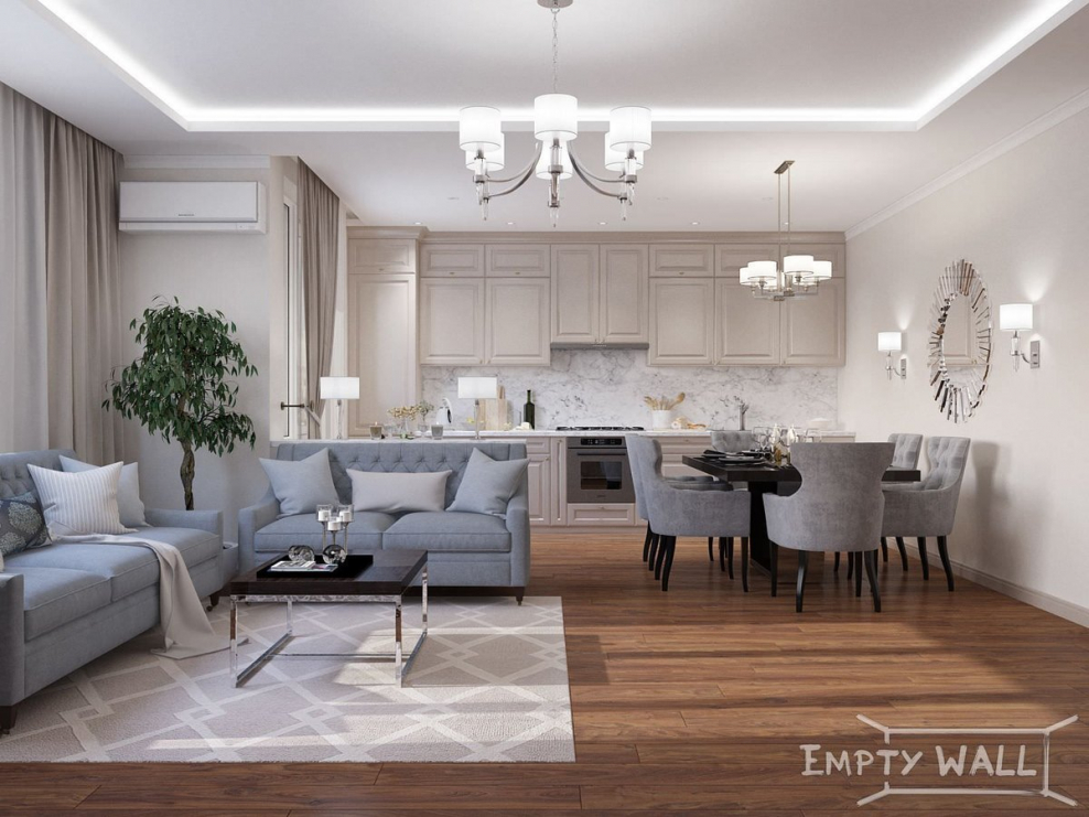 Кухня гостиная Неоклассика