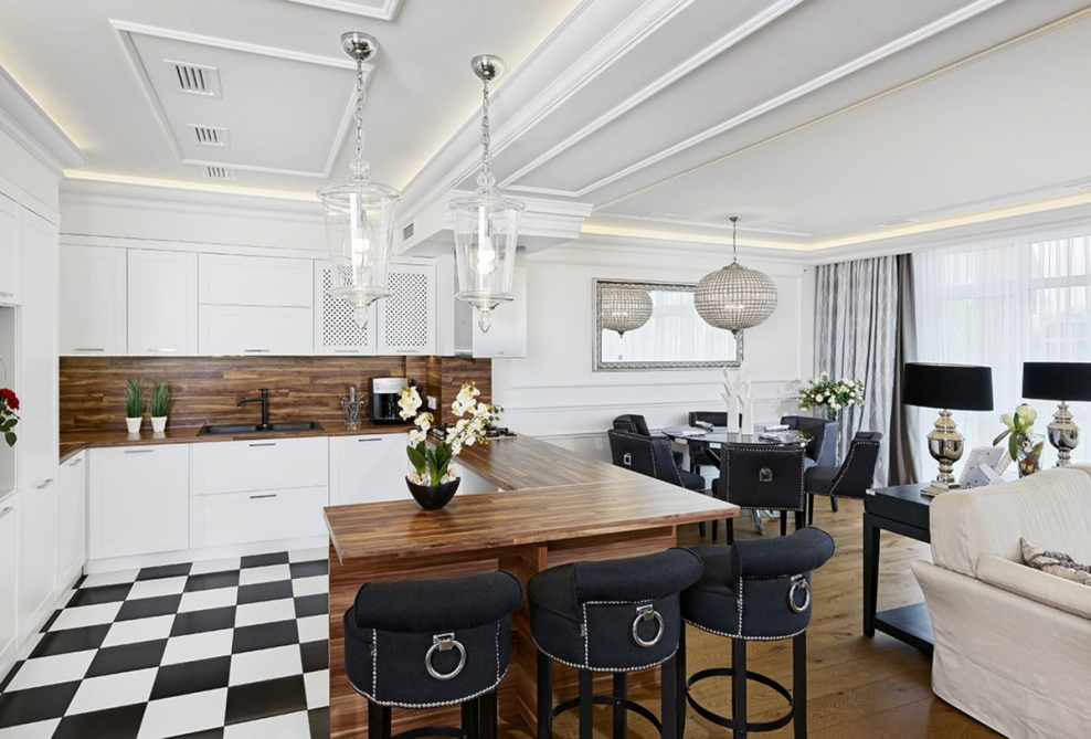 Кухня-столовая-гостиная Неоклассика