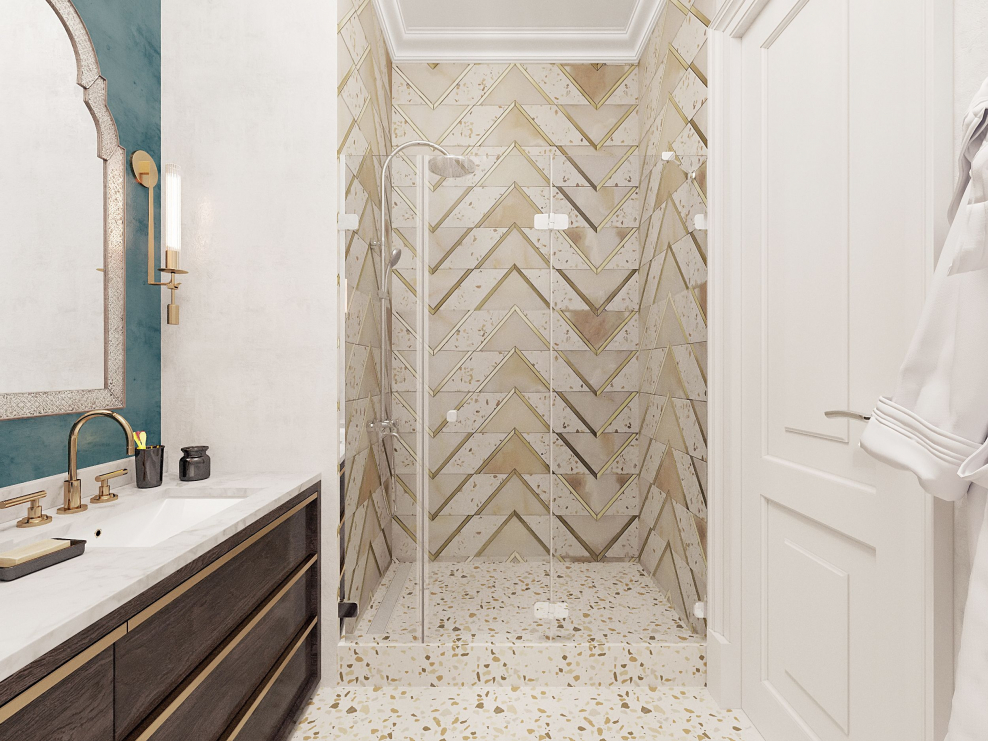 Мраморная ванная комната классика