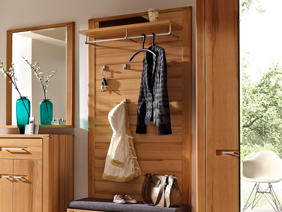 Прихожая с перекладиной для плечиков