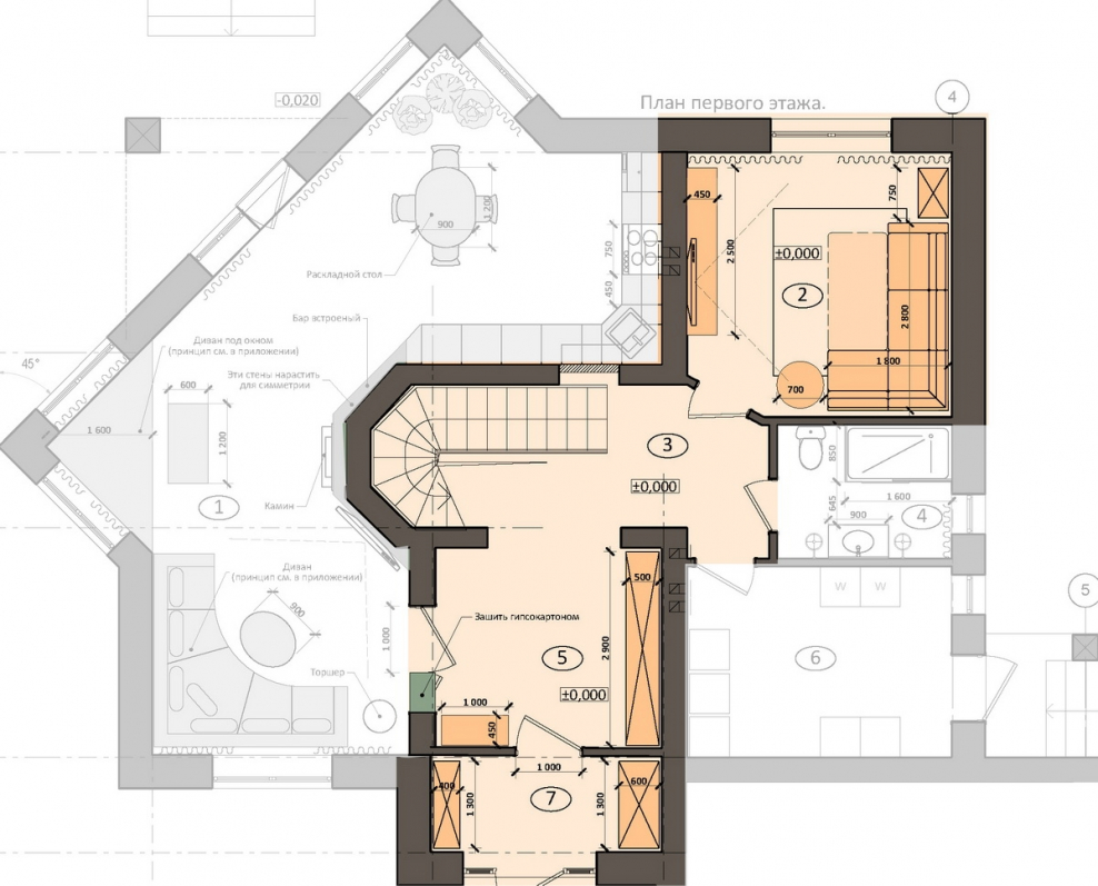 Проект двухэтажного коттеджа с подвалом и гаражом на 2 автомобиля s-271