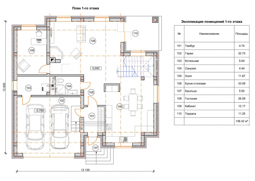 Проекты одноэтажных домов 150 м2