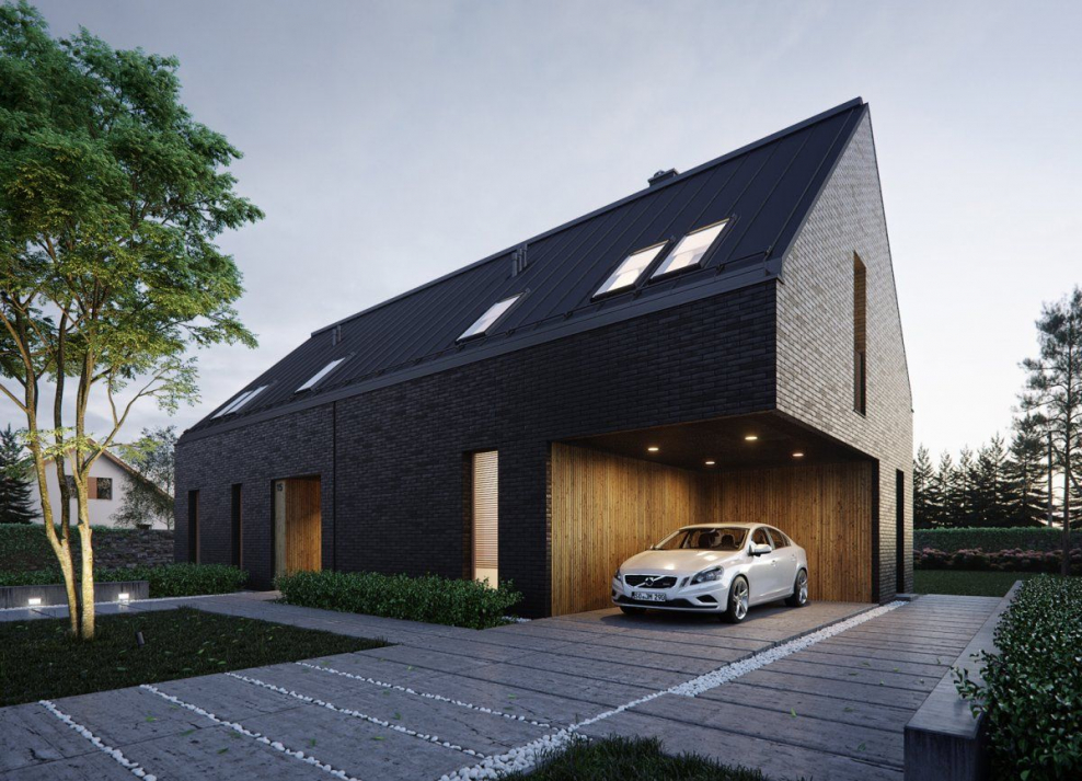 Современные дома с двускатной крышей