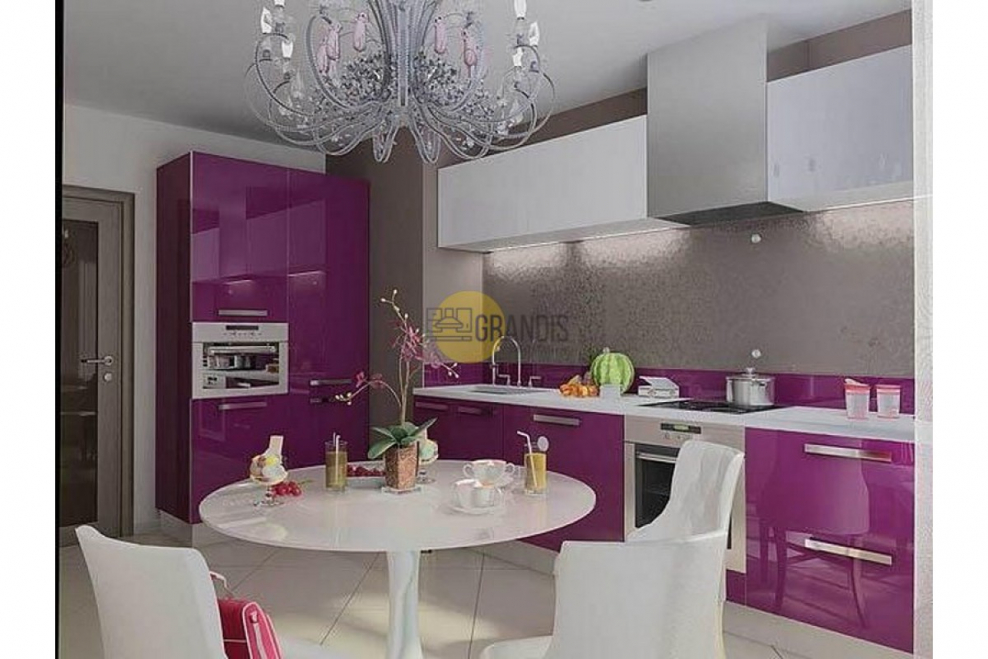 Кухни сиреневого цвета с серым