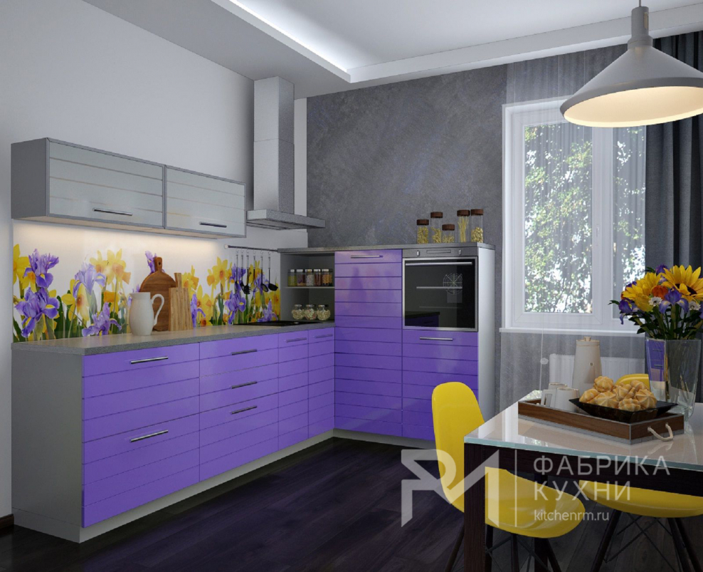 Кухня в сиренево серых тонах