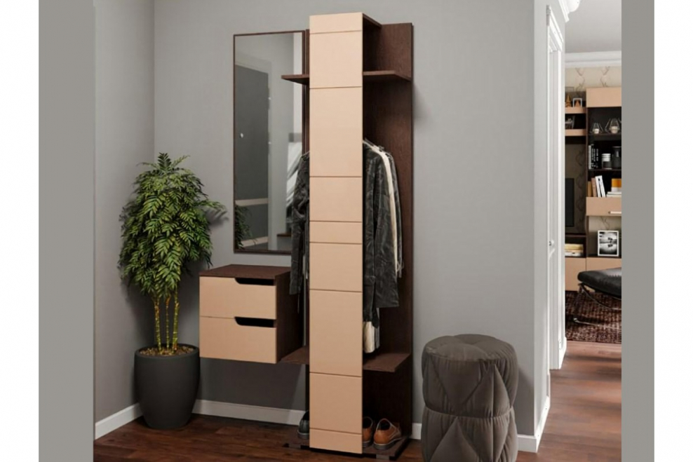 Прихожая "визит-1" капучино глянец