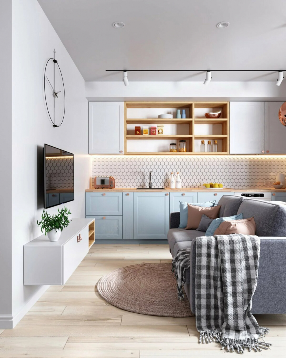 Кухня-гостиная 18 кв.м икеа