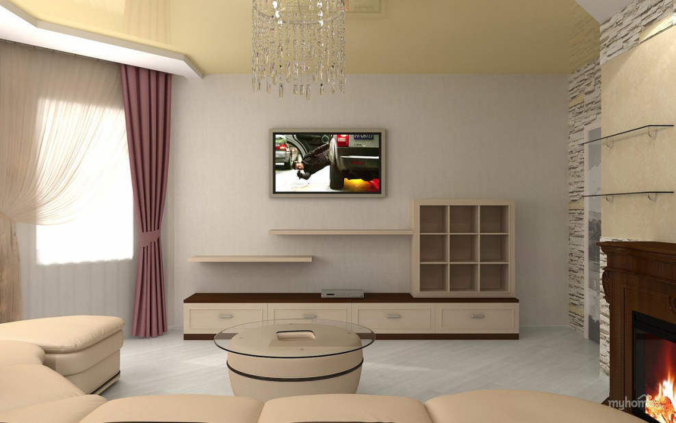 Шторы в эркере для спальни