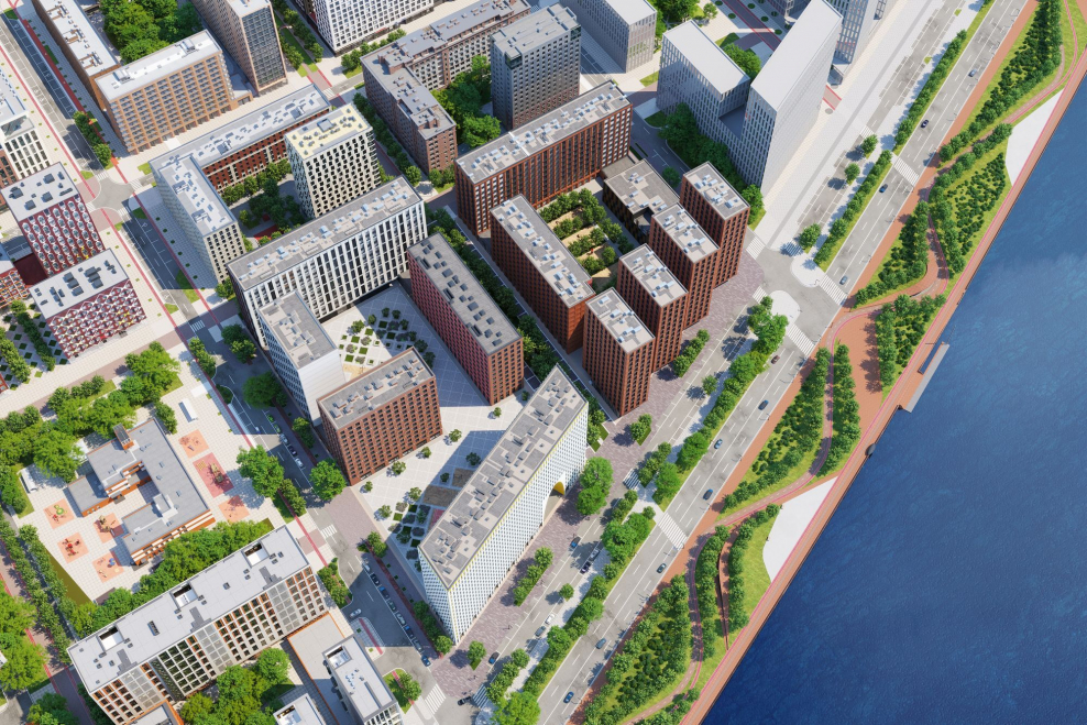 Строящийся садик во дворе ЖК ЗИЛАРТ по улице архитектора ГИНЗБУРГА