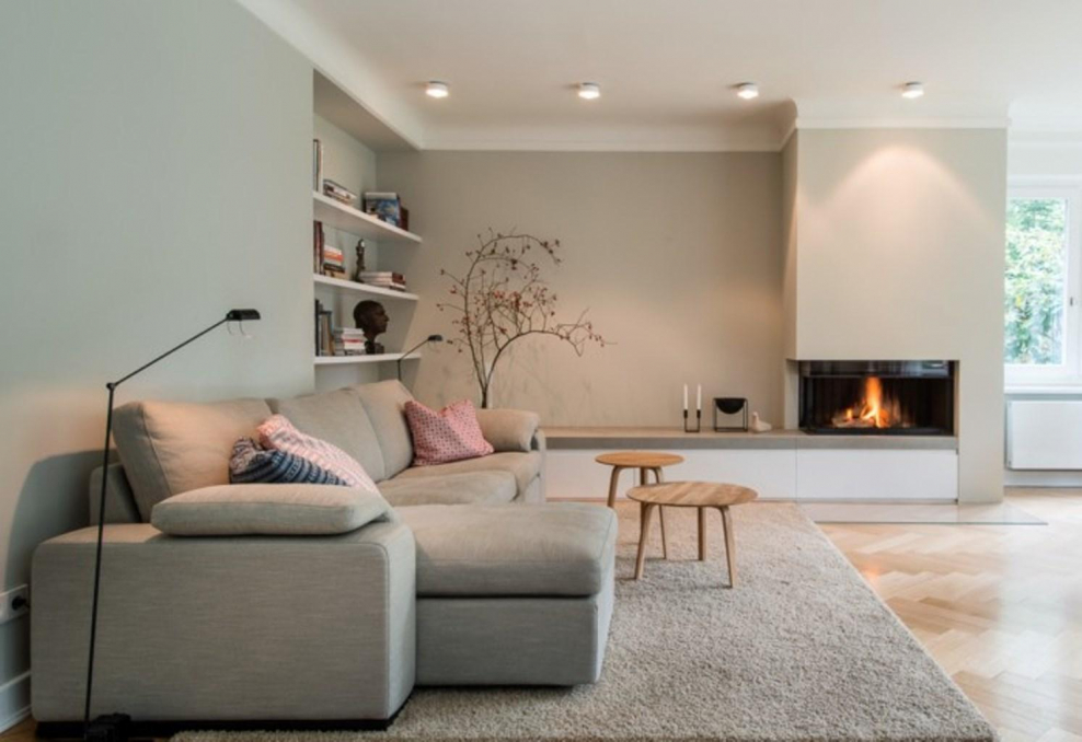 Гостиная с камином Минимализм