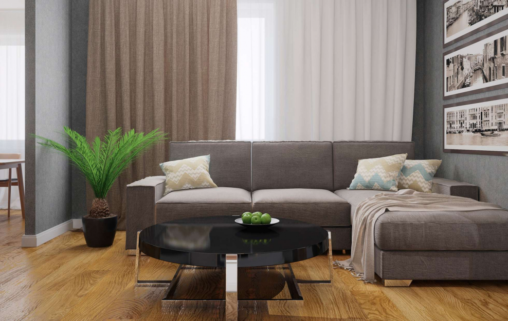 Уютная гостиная в минималистичном стиле