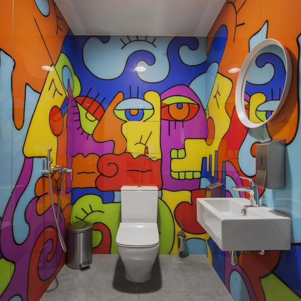 Санузел в стиле поп арт