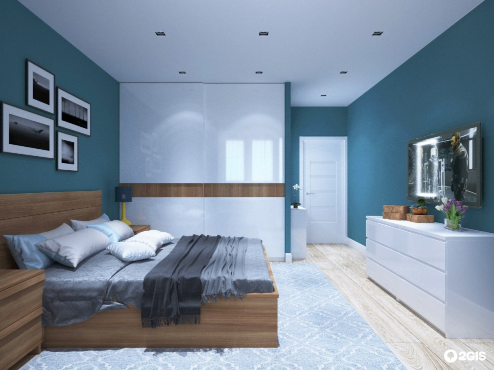 Комната цвета морской волны
