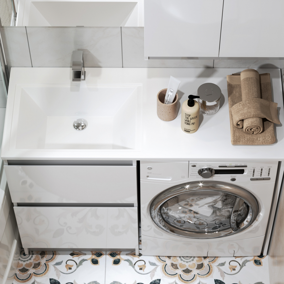 Тумба с раковиной Soft Silver 120