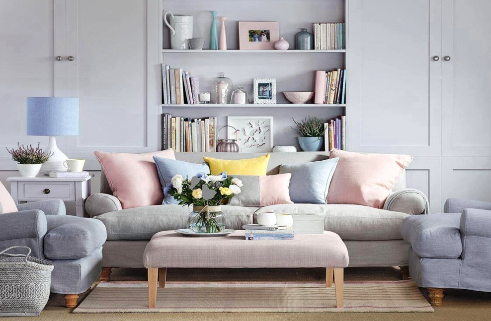 Сочетание пастельных тонов в интерьере